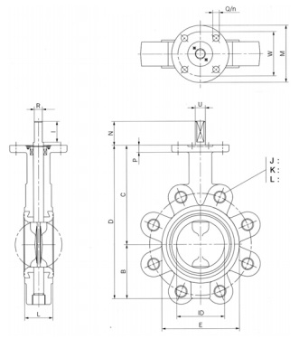 Клапан поворотный запорный I.B.C. тип LUG до Ду 500